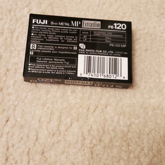 FUJI FILM P6-120 8mm Extraslim METAL MP Videocassette Factory Sealed NWT - Picture 5 of 10